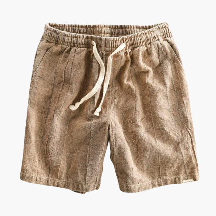 Men's Summer Shorts with Elastic Waistband and Drawstring Closure
