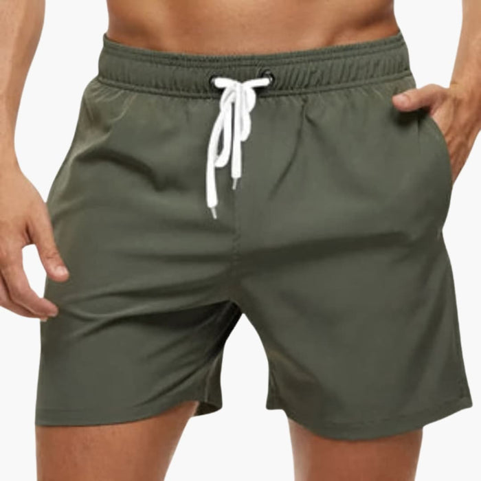 Men’s Swim Shorts with Elastic Waistband and Quick-Drying Material