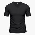 Men’s Textured Henley Short Sleeve T-Shirt with Button Placket