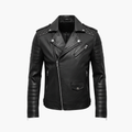 Men’s Biker Jacket with Quilted Sleeves