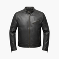 Men’s Biker Jacket with Stand Collar