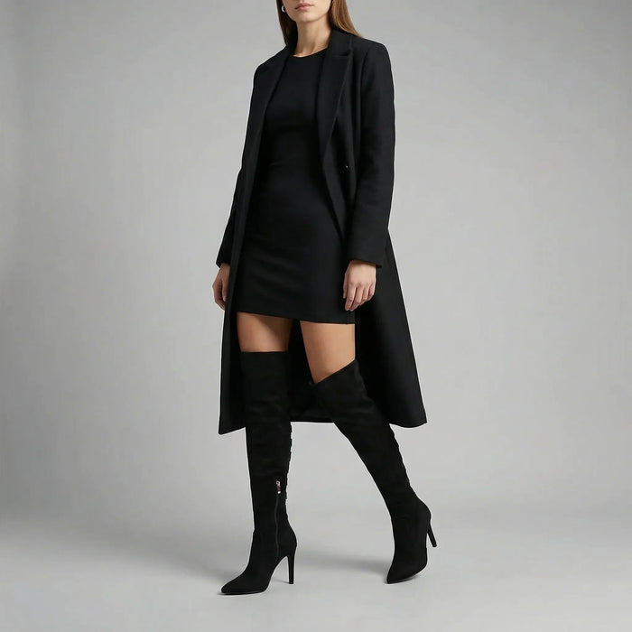 Women's Over-the-Knee High-Heel Boots with Cutout