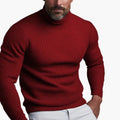 Men's Sweater with Turtleneck Collar and Ribbed Texture