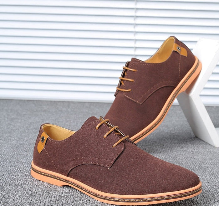 Men's Derby Shoes with Lace-Up Front and Low Profile