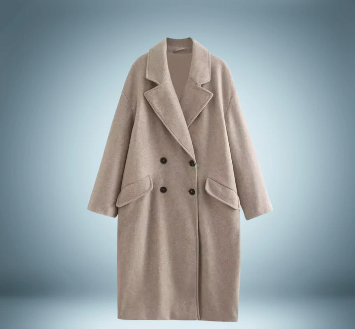 Women's Belted Trench Coat with Wide Collar