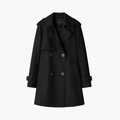 Women’s Short Trench Coat with Lapel Collar