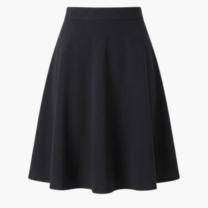 Women's A-Line Skirt with Elastic Waistband and Midi Length
