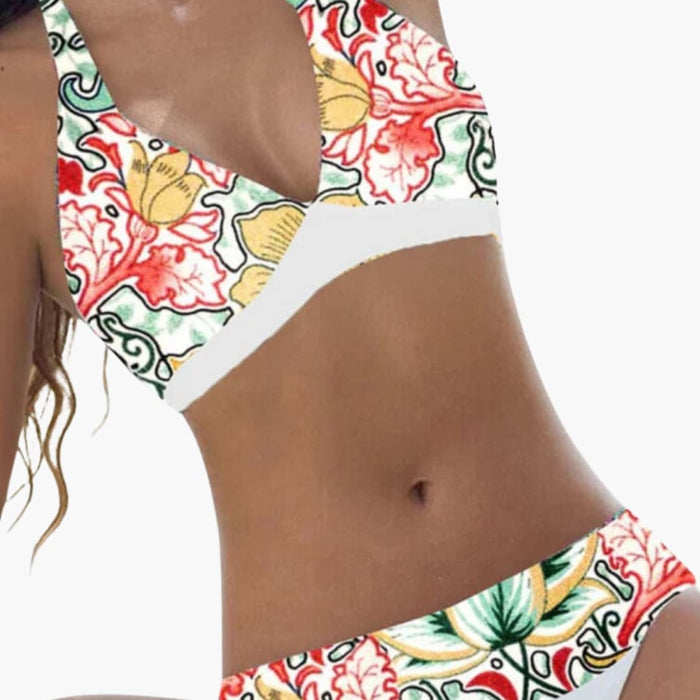 Women’s Backless Halter Bikini Set with Adjustable Tie Closures