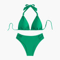 Women’s Bandeau High-Waisted Bikini Set with Removable Straps