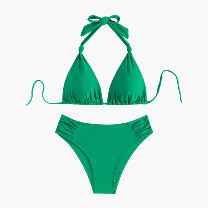 Women’s Bandeau High-Waisted Bikini Set with Removable Straps