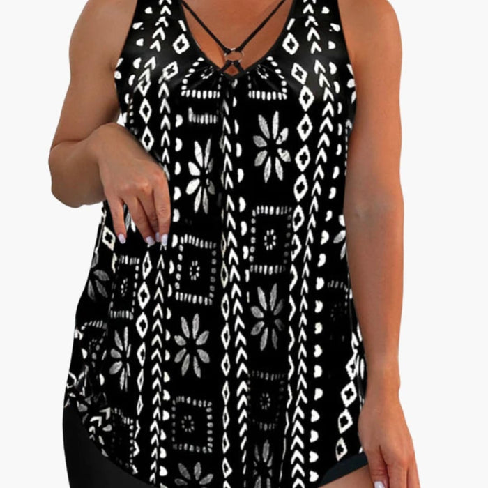 Women’s Bandeau Tankini Swimsuit Set with Shorts
