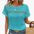 Women’s Batwing Sleeve T-Shirt with Lace Neck Trim