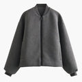 Women’s Biker Jacket with Front Zip-Fitted Cuffs