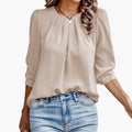 Women’s Blouse with Pleated Puff Sleeves