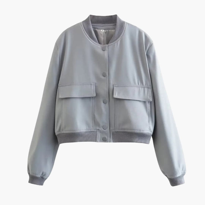 Women’s Bomber Jacket with Hip-Length Design