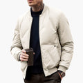 Men’s Bomber Jacket with Patterned Surface and Zip