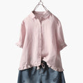 Women’s Blouse with Collared Neckline and Button Closure