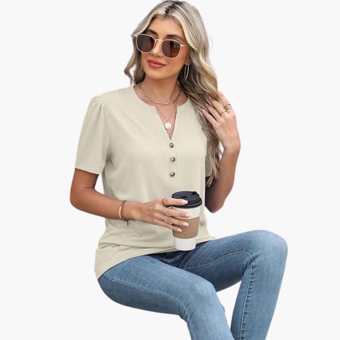Women’s Button Detail Short Sleeve T-Shirt