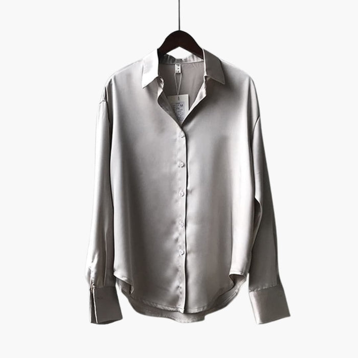 Women’s Collared Blouse – Long Sleeve Button-Front Shirt