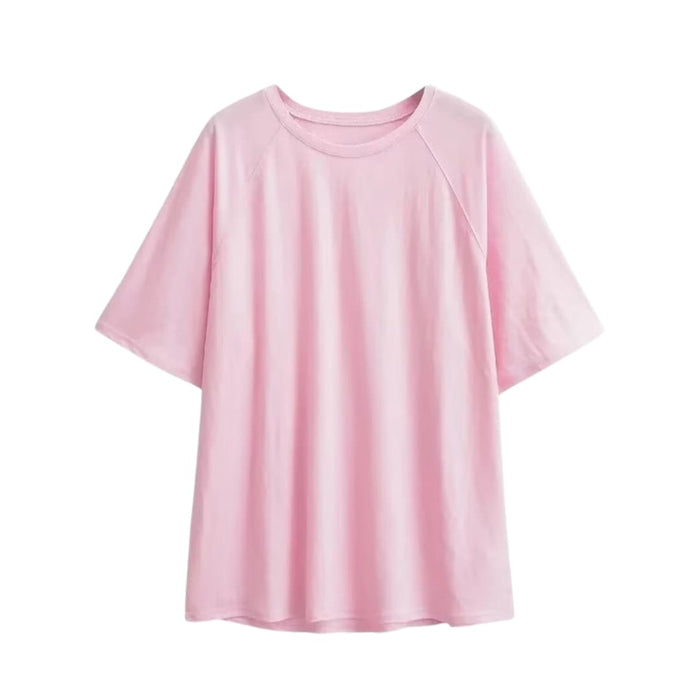 Women’s Crew Neck Dropped Shoulder Short Sleeve T-Shirt