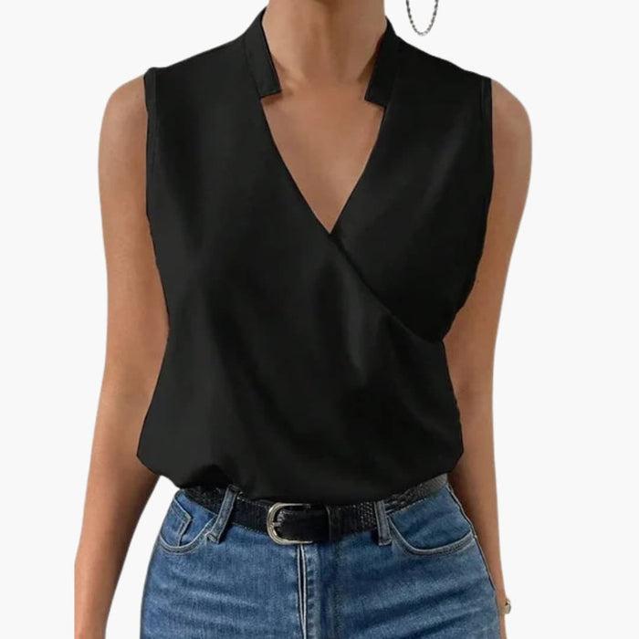 Women’s Fitted V-Neck Long Sleeve Blouse