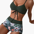 Women’s Floral High-Waisted Two-Piece Bikini Set – Scoop Neck Swimwear