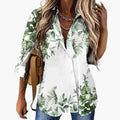Women’s Floral Print 3/4 Sleeve Blouse – Woven Top