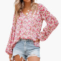 Women’s Floral Print Short Sleeve Blouse