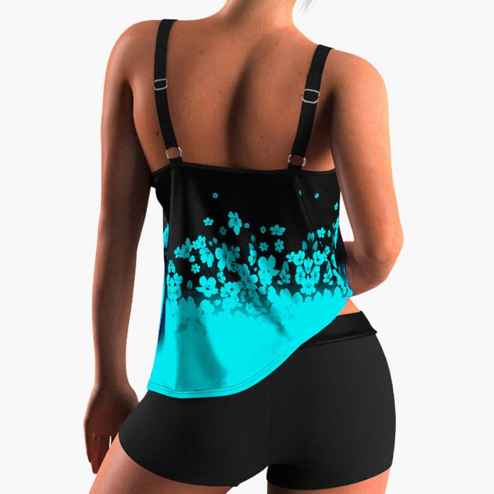 Women’s Floral Square Neck Tankini Swimsuit Set