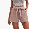 Women's High-Waisted Shorts with Drawstring and Pockets