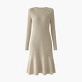 Women's Knit Dress with Side Buttons and Ribbed Texture