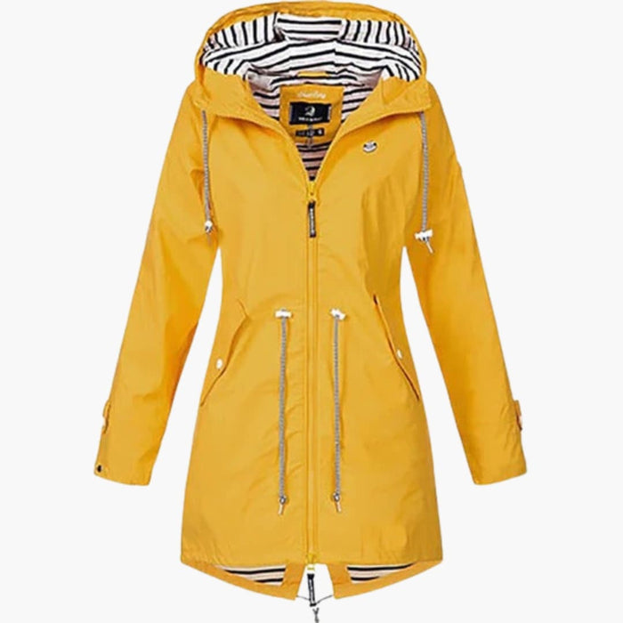 Women’s Long Hooded Coat with Adjustable Drawstring Waist