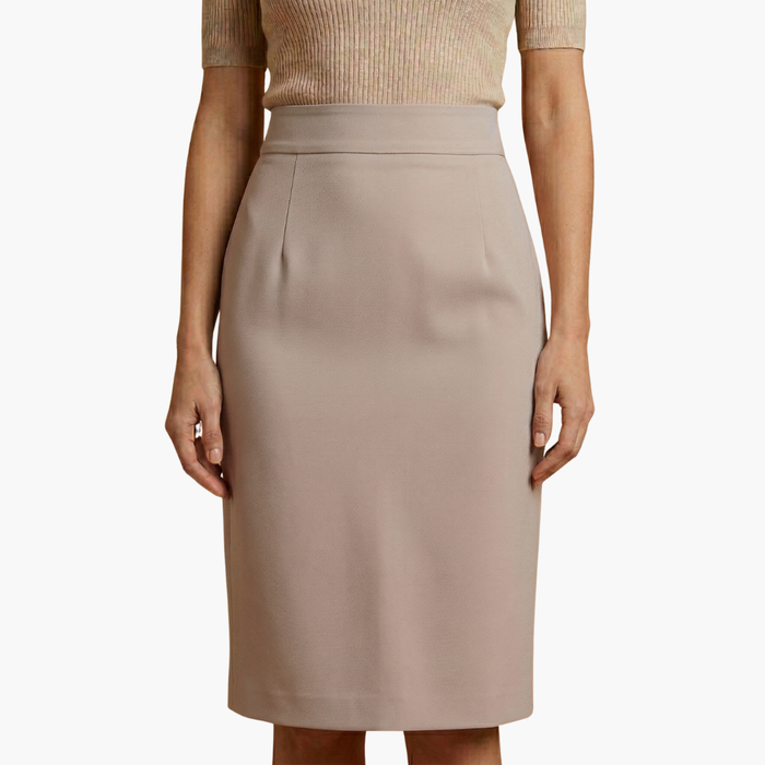 Women's Midi Skirt with Elastic Waistband and Flared Hem