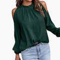 Women’s Off-the-Shoulder Puff Sleeve Blouse – Woven Loose Fit Top