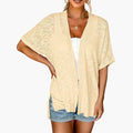 Women’s Open Front Cardigan with Short Sleeves – Layering Top