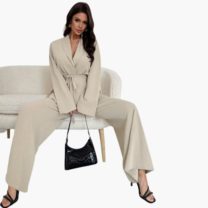Women’s Oversized Wide Leg Jumpsuit with Waist Belt