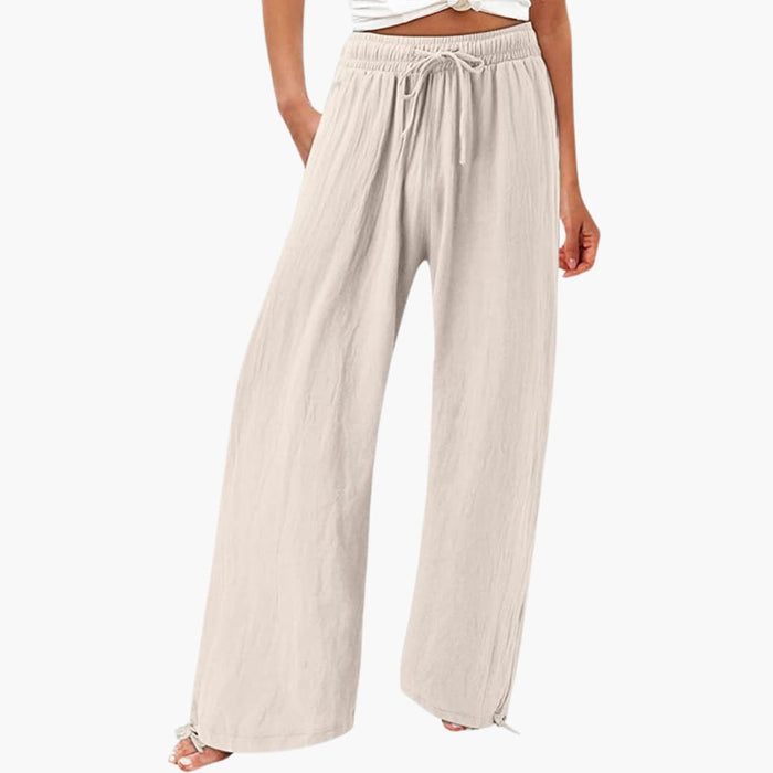 Women’s Pants with Elastic Waist and Side Pockets