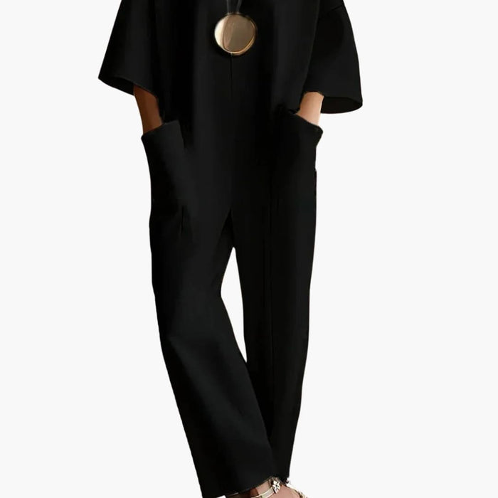 Women’s Jumpsuit with Back Zipper and Straight Leg