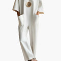 Women’s Jumpsuit with Back Zipper and Straight Leg