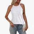 Women’s Sleeveless Halter Neck Relaxed Fit Tank Top