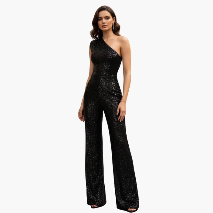 Women’s Sleeveless Sequin Straight Leg Jumpsuit