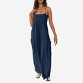 Women’s Spaghetti Strap Wide-Leg Jumpsuit with Pockets