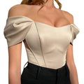 Women’s Straight Neck Off-Shoulder Long Sleeve Top