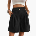 Women’s Stretch Cargo Shorts with Elastic Waist and Pockets