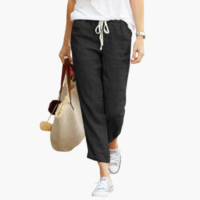 Women’s Summer Pants with Adjustable Waist and Side Pockets
