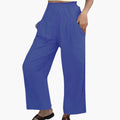 Women’s Summer Pants with Elastic Waist and Pleated Front