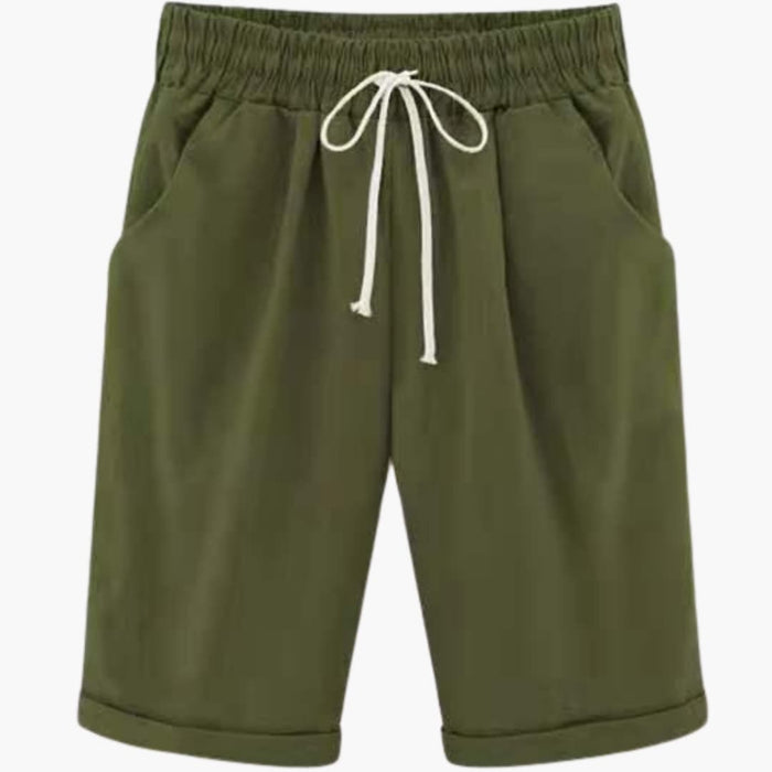 Women’s Summer Shorts with Elastic Waist and Straight Leg