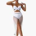 Women’s Three-Piece Bikini Set with Sheer Mesh Skirt
