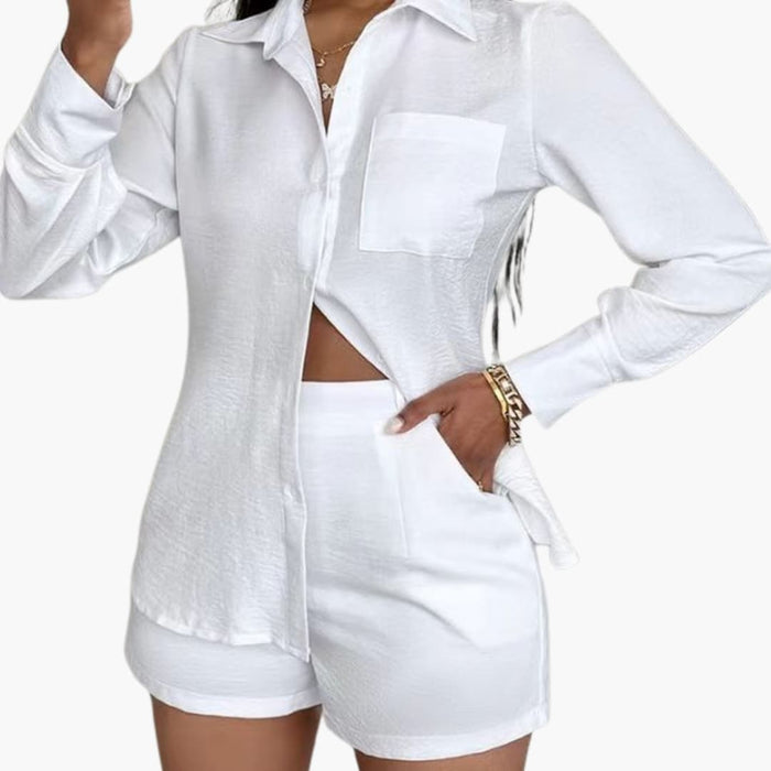 Women’s Two Piece Outfit with Blazer and Shorts