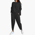 Women’s Two Piece Outfit with Round Neck Top and Trousers